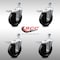 Service Caster 5 Inch SS Soft Rubber Swivel 1/2 Inch Threaded Stem Caster Set Total Lock Brake SCC-SSTSTTL20S514-SRS-121315-4 - alternate 4